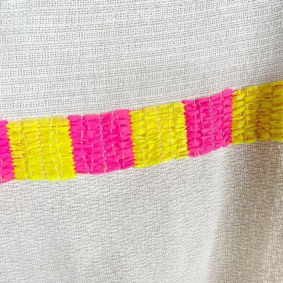 We Are Leone Striped Swim Bathing Suit Cover Up Neon Multicolor One Size - Picture 5 of 6